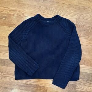 EUC Quince Organic Cotton Fisherman’s Sweater in Navy Size Medium